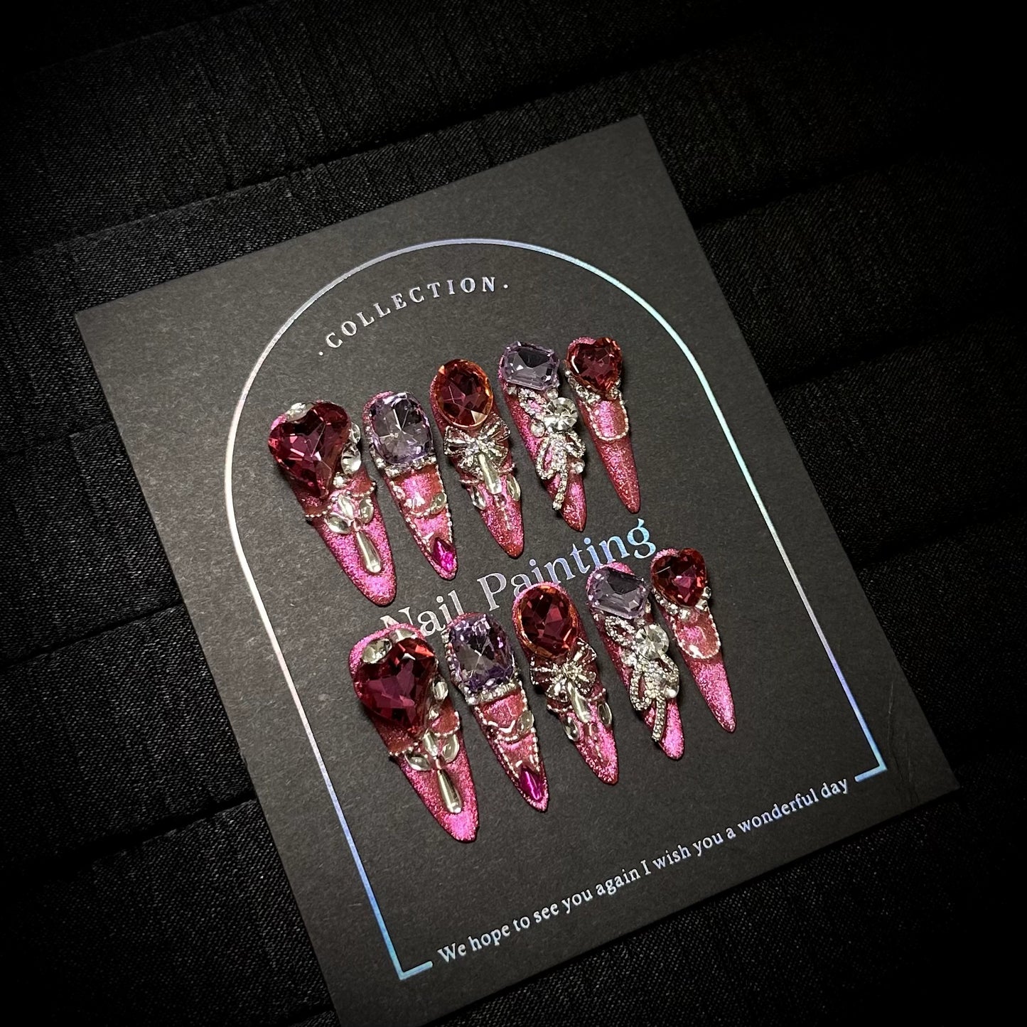 Wearable Nail High-End Feel Red Cat Eye Heavy Craft Luxury