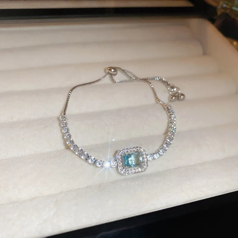 Iridescent Crystal Chain Bracelet
