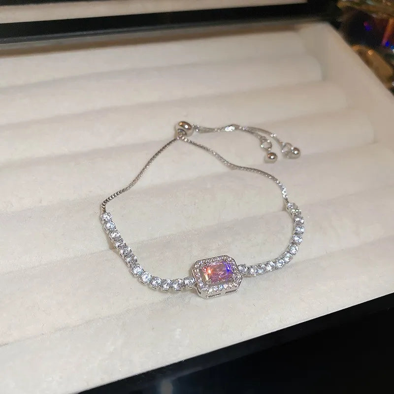 Iridescent Crystal Chain Bracelet