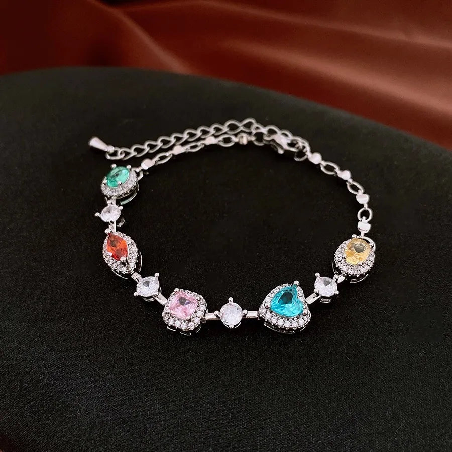 Colorful Inlaid Zircon Bracelet