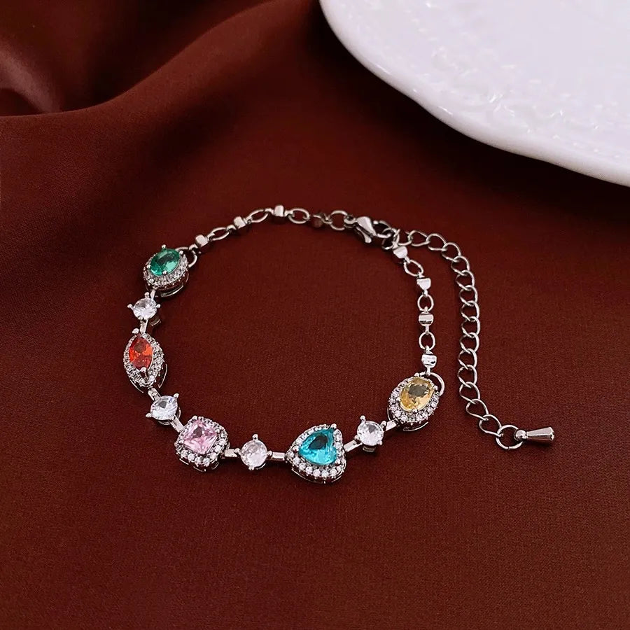Colorful Inlaid Zircon Bracelet