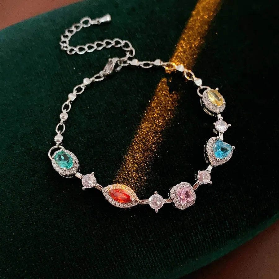 Colorful Inlaid Zircon Bracelet