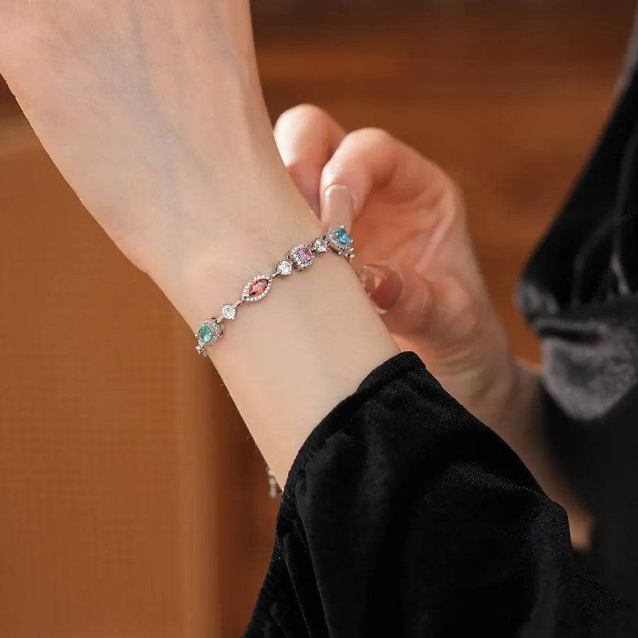 Colorful Inlaid Zircon Bracelet