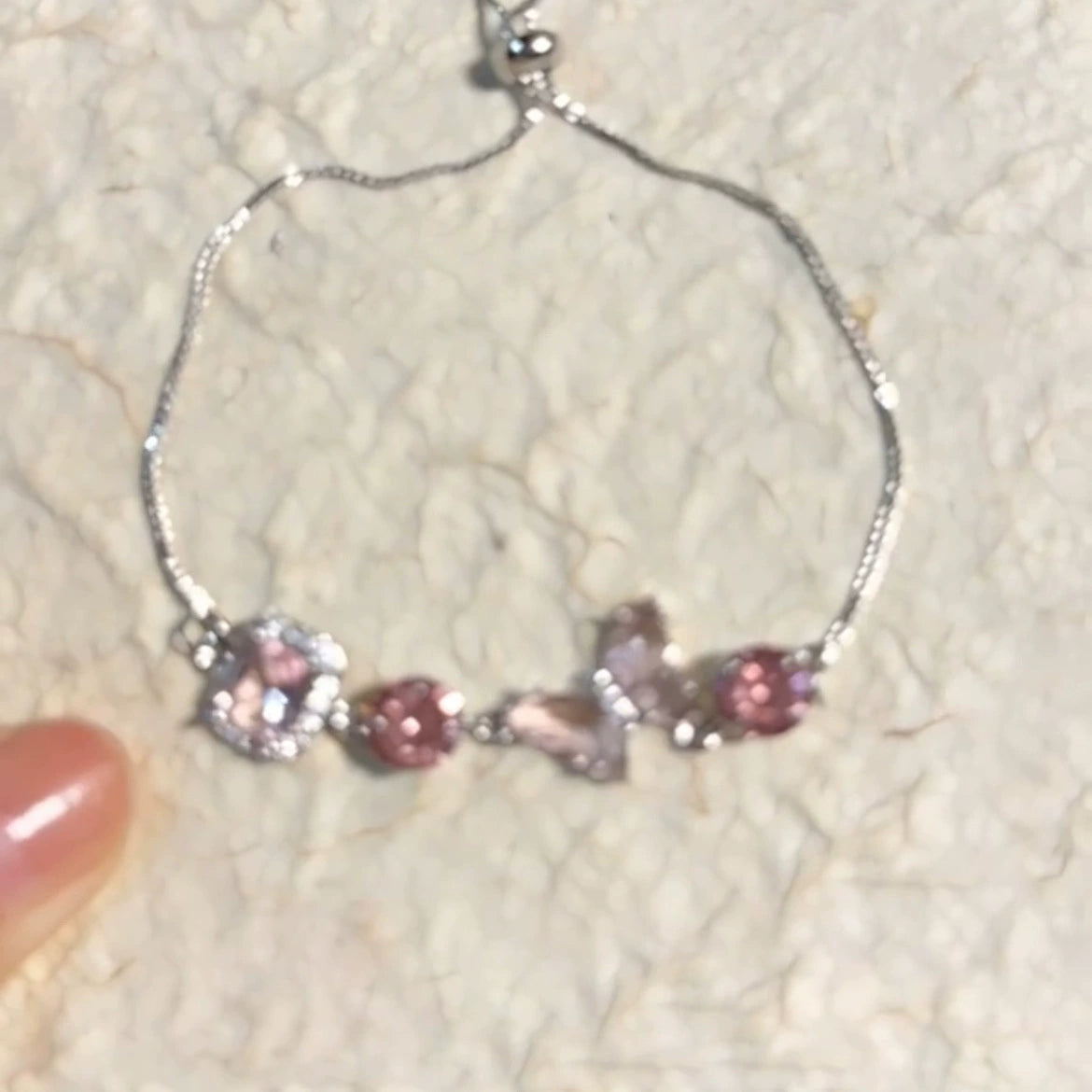 Zircon Pink Butterfly Bracelet Sweet and Simple