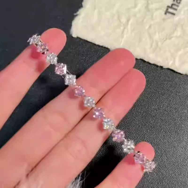 Zircon Rhombus Star Buckle Bracelet