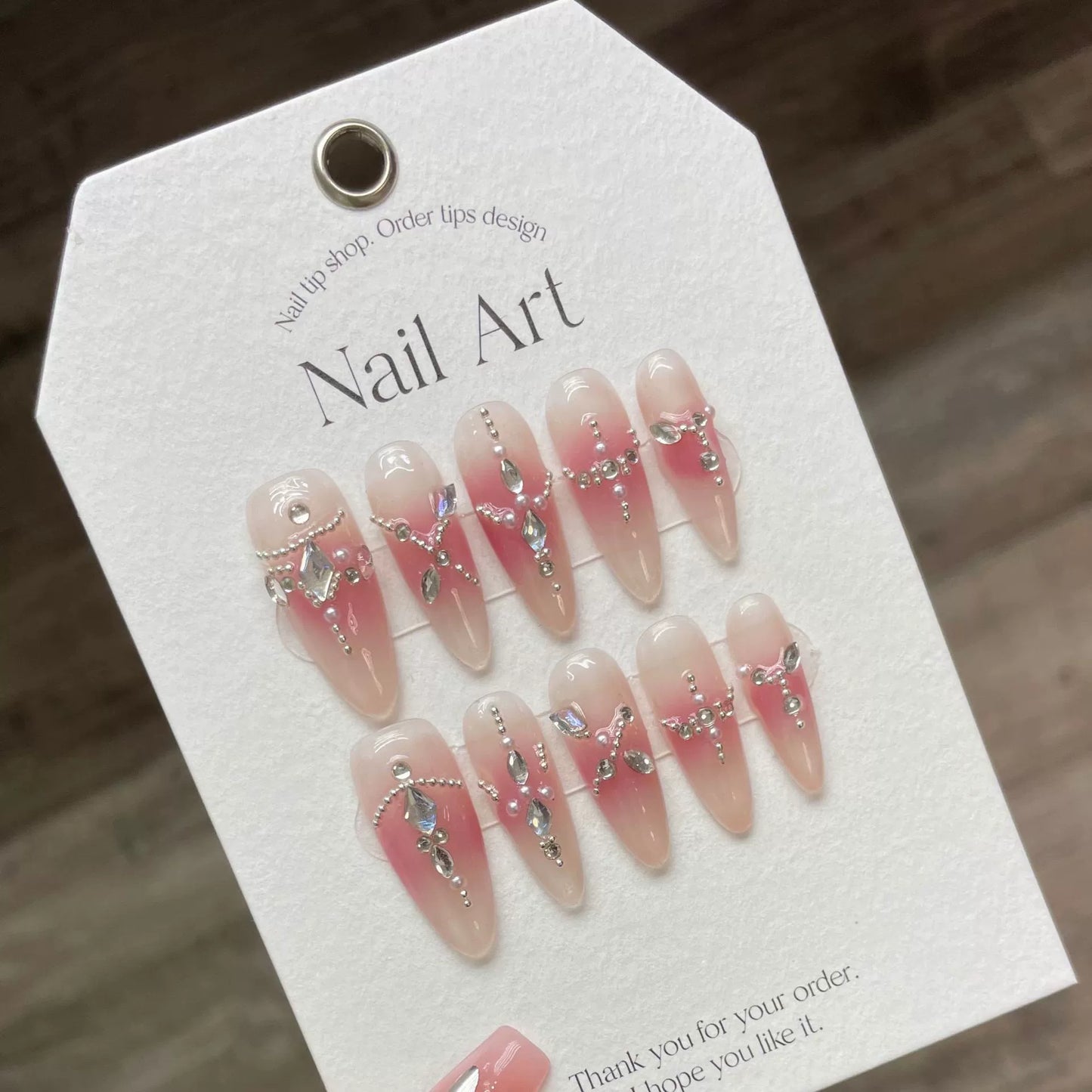 Handmade Wearable Nails Blush Shiny Rhinestones Steel Beads Ice Transparent Pure Desire Hot Girl