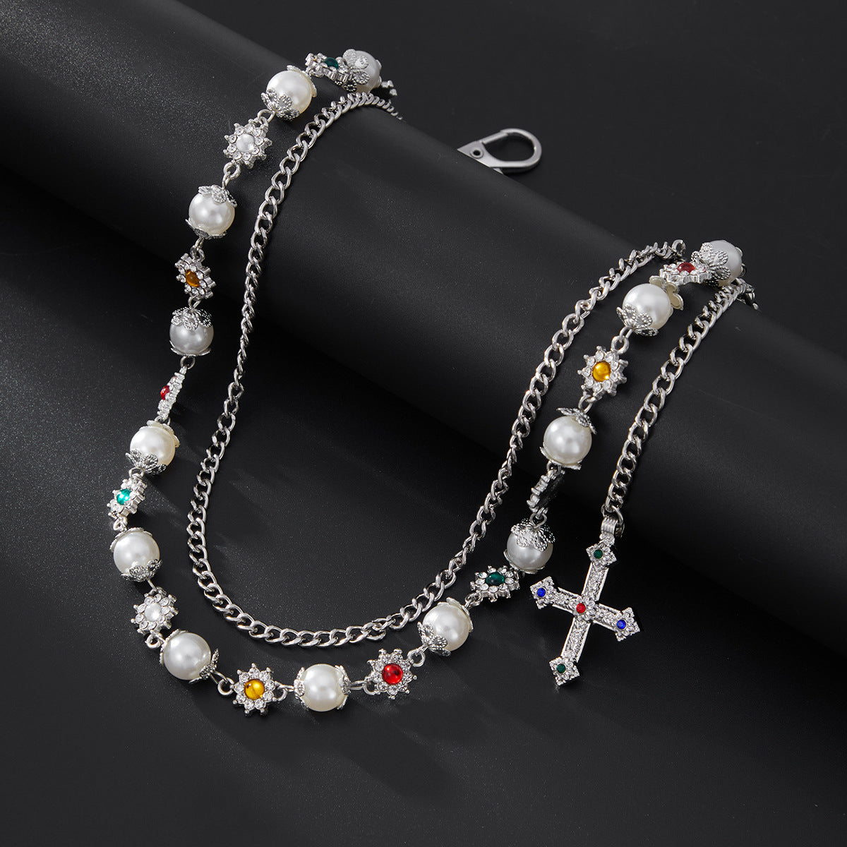 Colorful Diamond Cross Trouser Chain Bag Chain