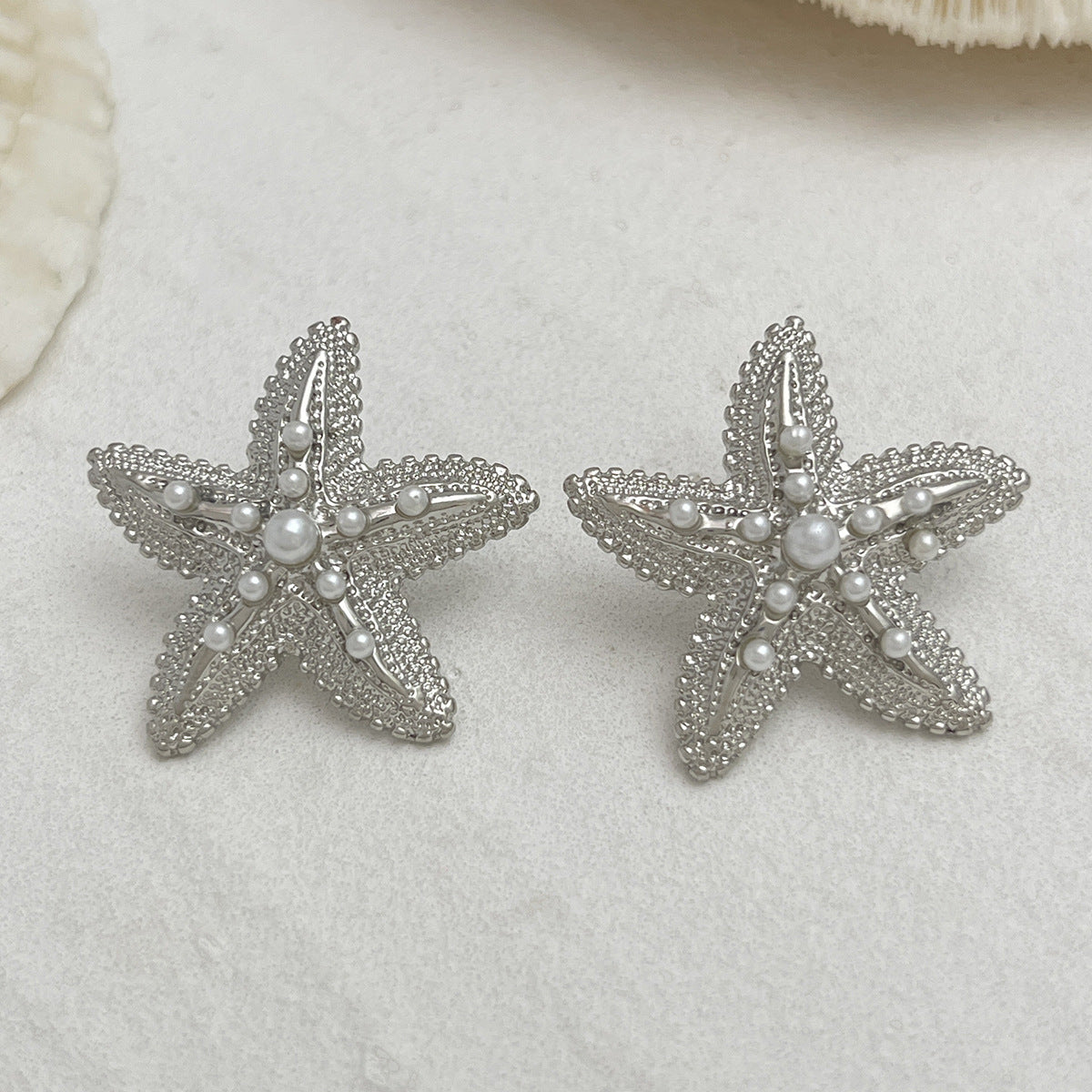 Beach Holiday Starfish Shells Earrings Ocean Style