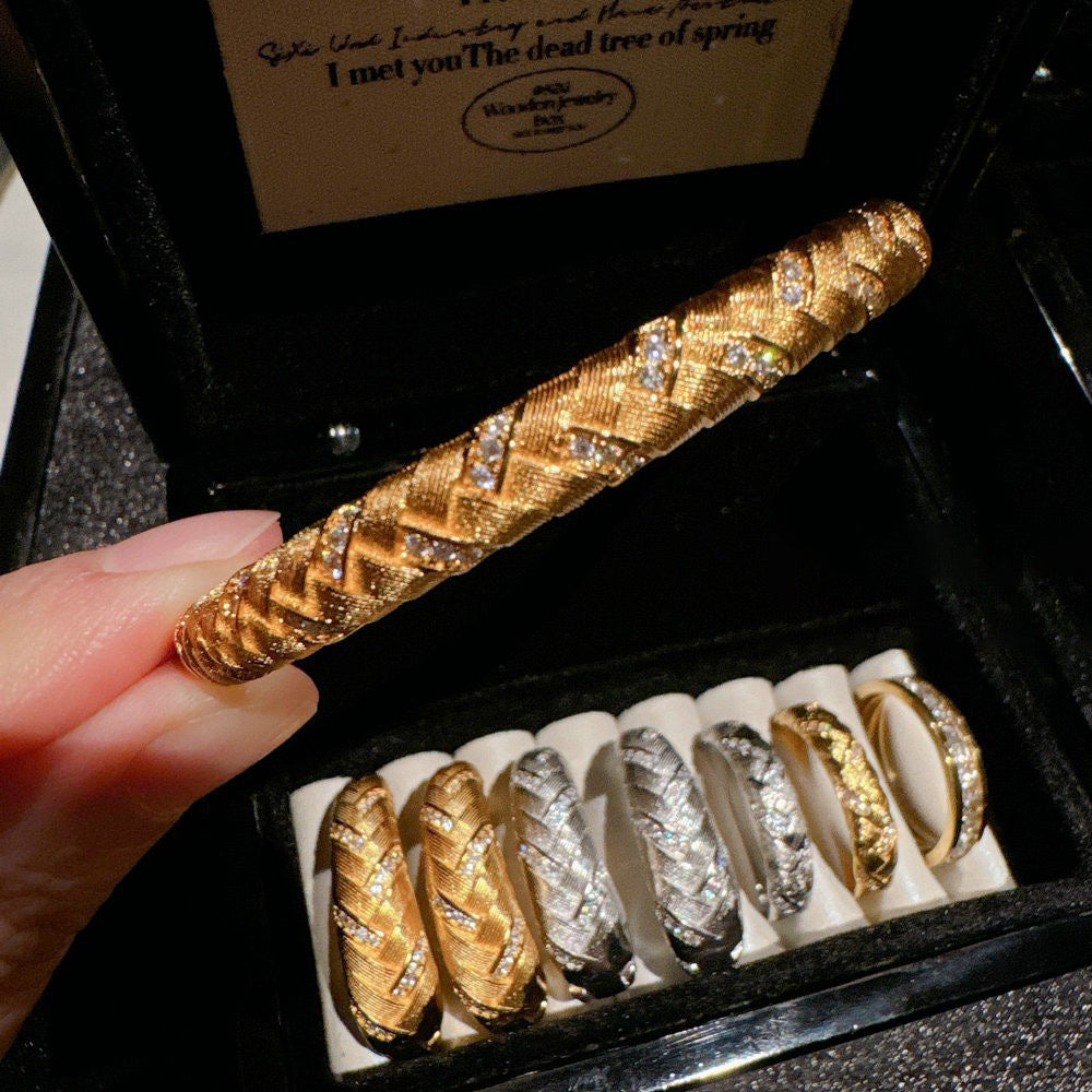 Vintage Style Brushed Wheat Spike Gemstone Bracelet
