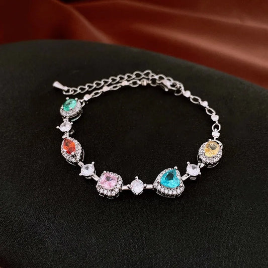 Colorful Inlaid Zircon Bracelet