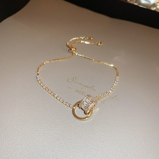 circle chain bracelet   (gold or silver)