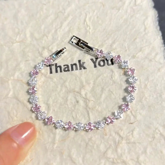 Zircon Rhombus Star Buckle Bracelet