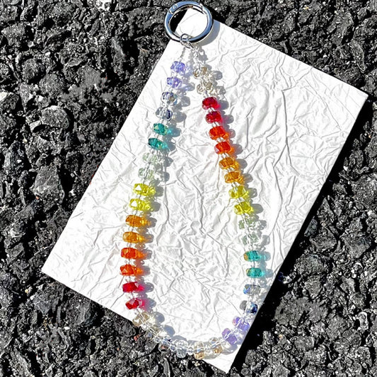 [Designer Edition] Rainbow Luxurious High-End Crystal Bead Hand Chain Wrist Short Strap